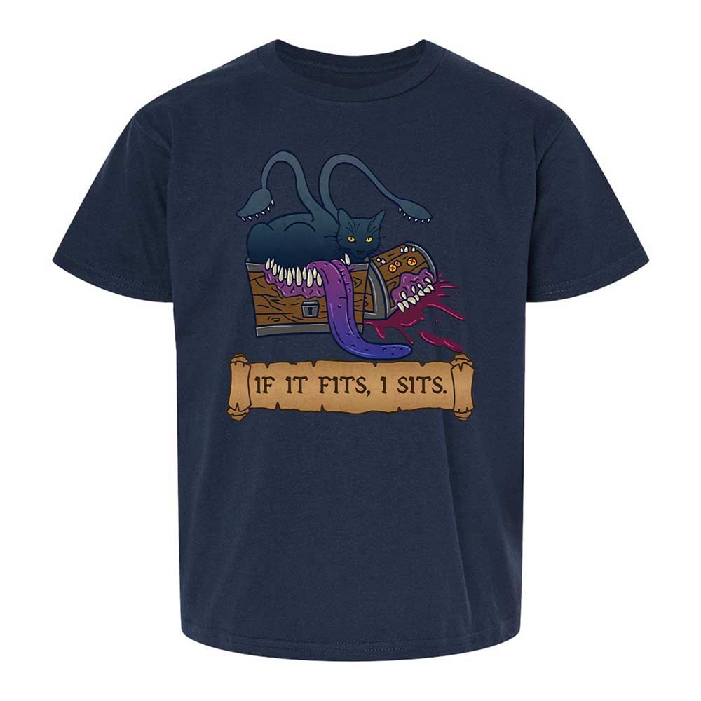 If It Fits I Sits Kids T-Shirt - Navy - 8
