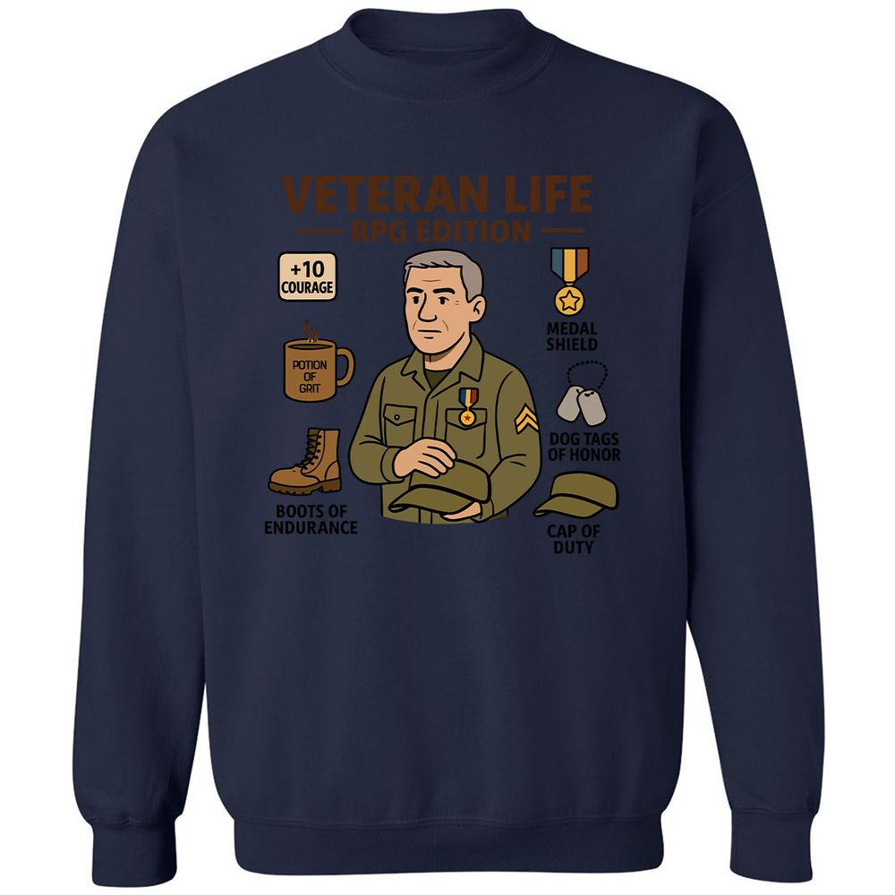 Veteran Life RPG Edition Classic Unisex Sweatshirt - Navy - 8