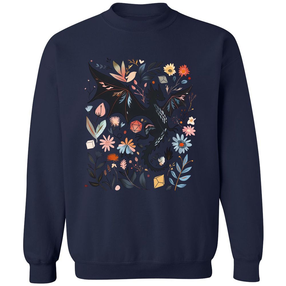 Floral DnD Dragon - Navy - 8