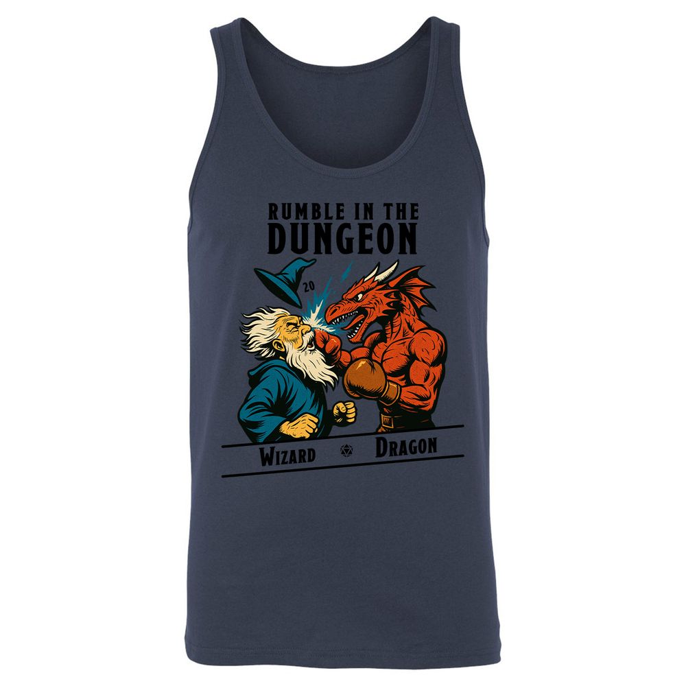 Rumble in the Dungeon Unisex Jersey Tank - Navy - 8