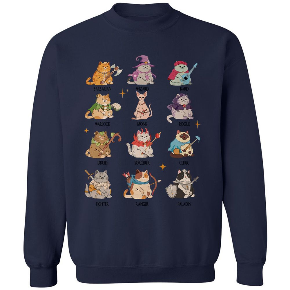 Dungeons And Cats Classic Unisex Sweatshirt - Navy - 8