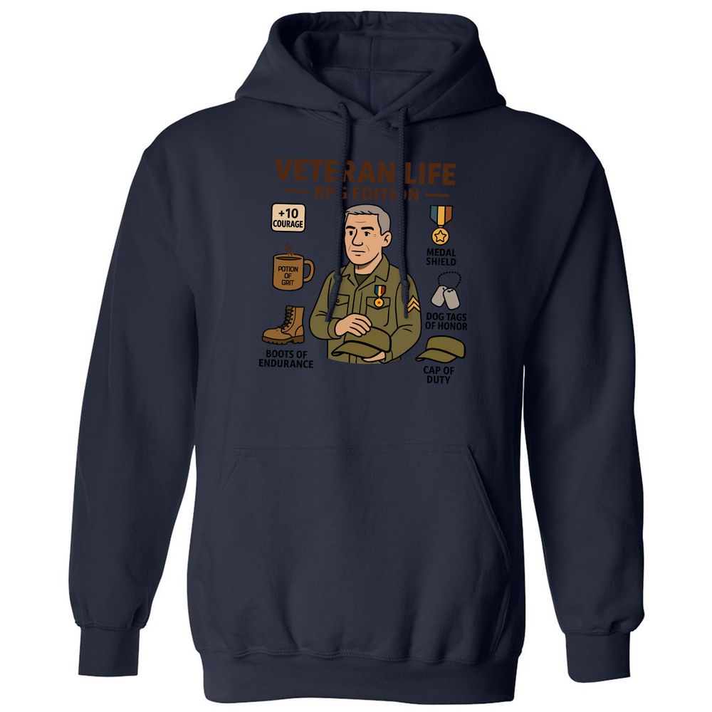 Veteran Life RPG Edition Classic Unisex Hoodie - Navy - 8