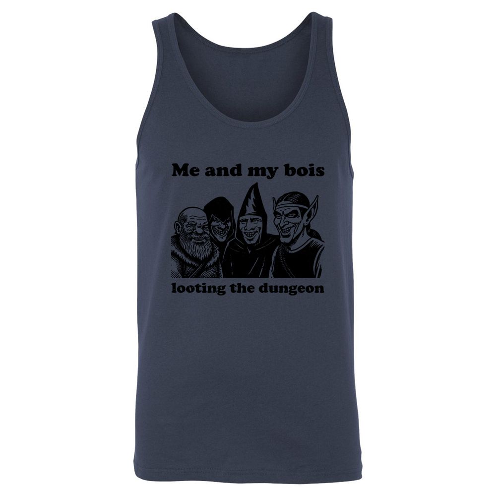 Me and my bois looting the dungeon Unisex Jersey Tank - Navy - 8