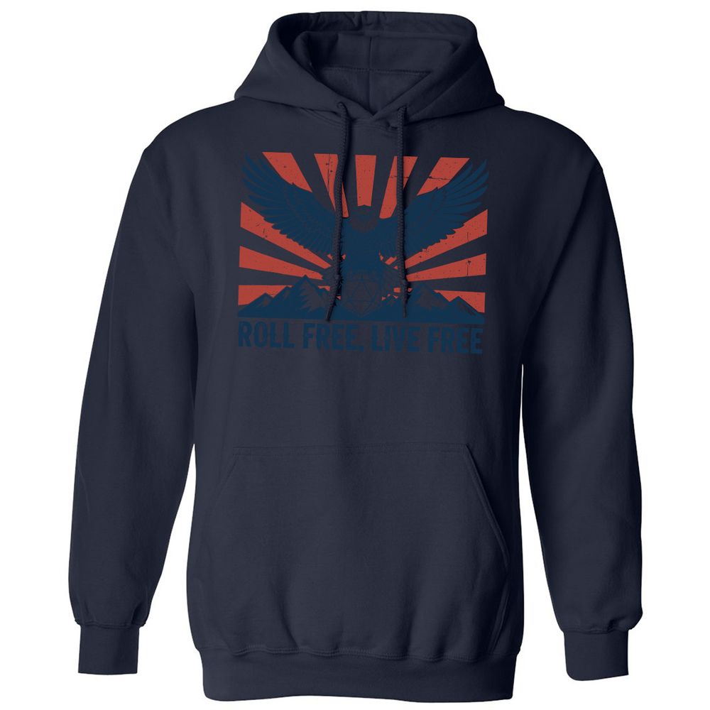 Roll Free, Live Free Classic Unisex Hoodie - Navy - 8
