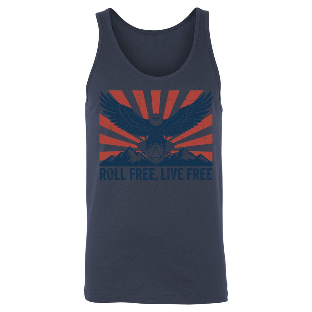Roll Free, Live Free Unisex Jersey Tank - Navy - 8