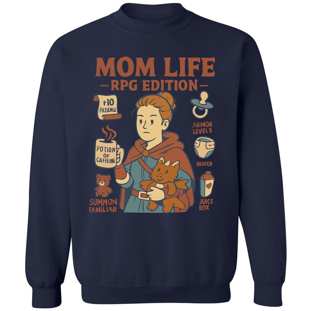 Mom Life RPG Edition Classic Unisex Sweatshirt - Navy - 8