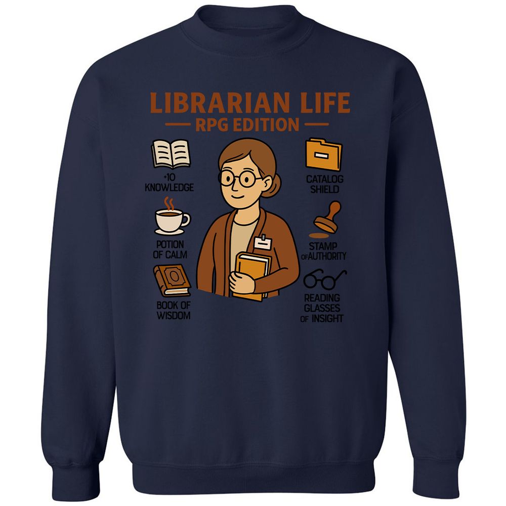 Librarian Life RPG Edition Classic Unisex Sweatshirt - Navy - 8