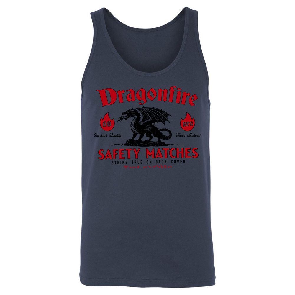 Dragonfire Unisex Jersey Tank - Navy - 8