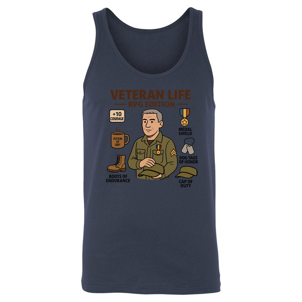 Veteran Life RPG Edition Unisex Jersey Tank - Navy - 8