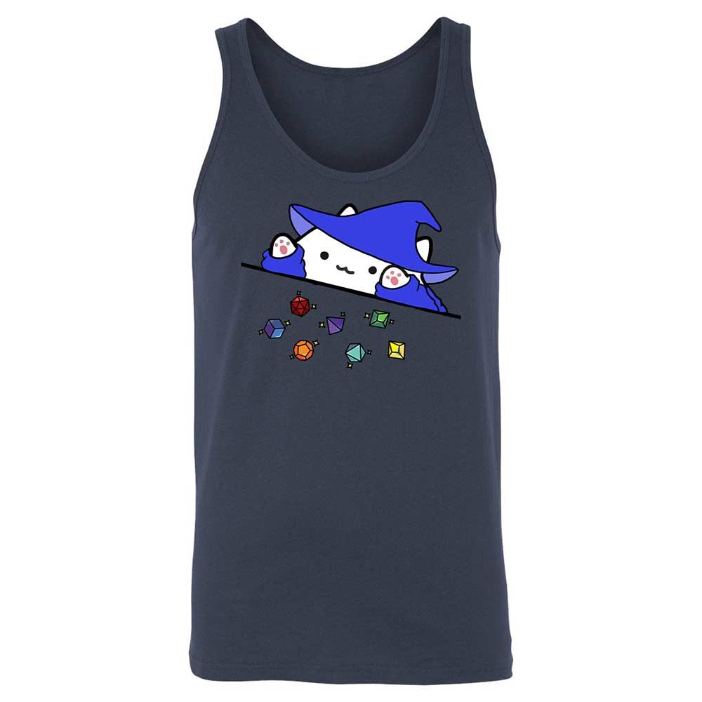 Cat Throws Dices Unisex Jersey Tank - Navy - 8