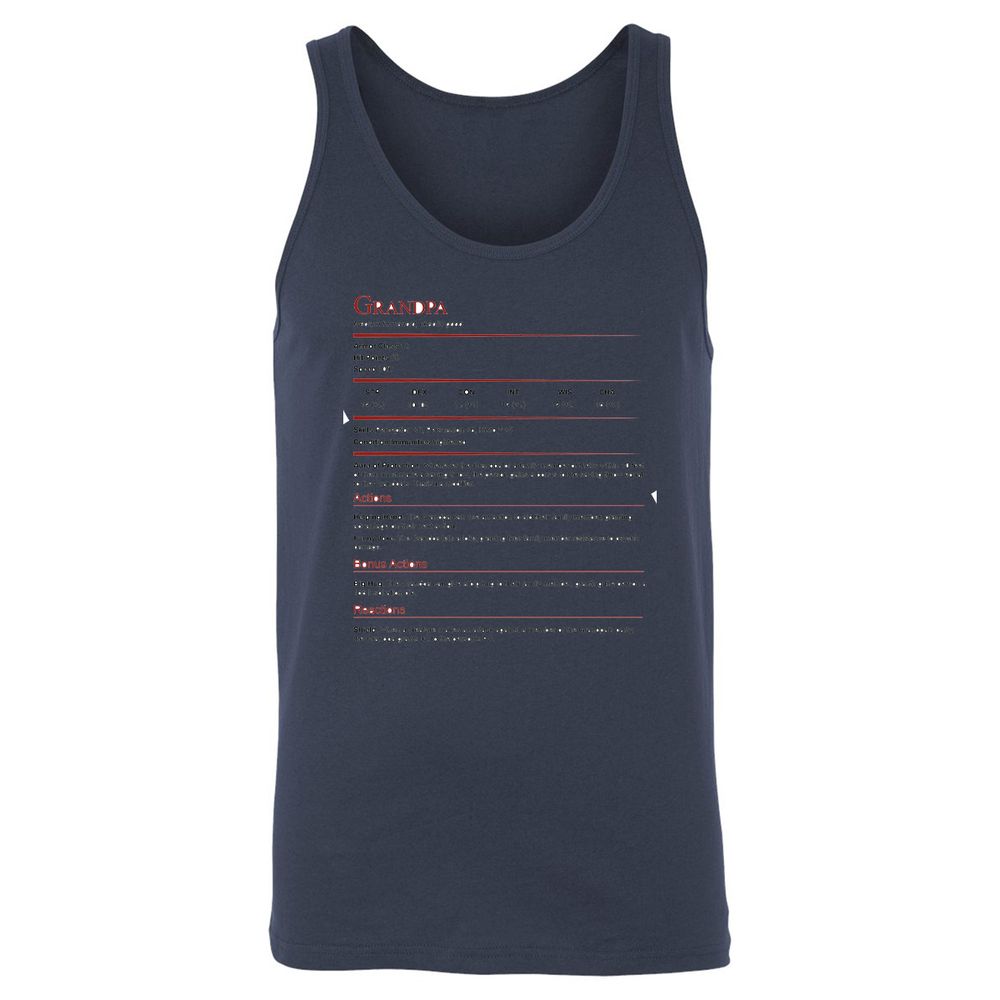 Grandpa Stat Block Unisex Jersey Tank - Navy - 8