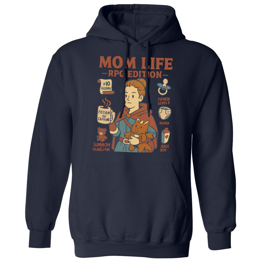 Mom Life RPG Edition Classic Unisex Hoodie - Navy - 8