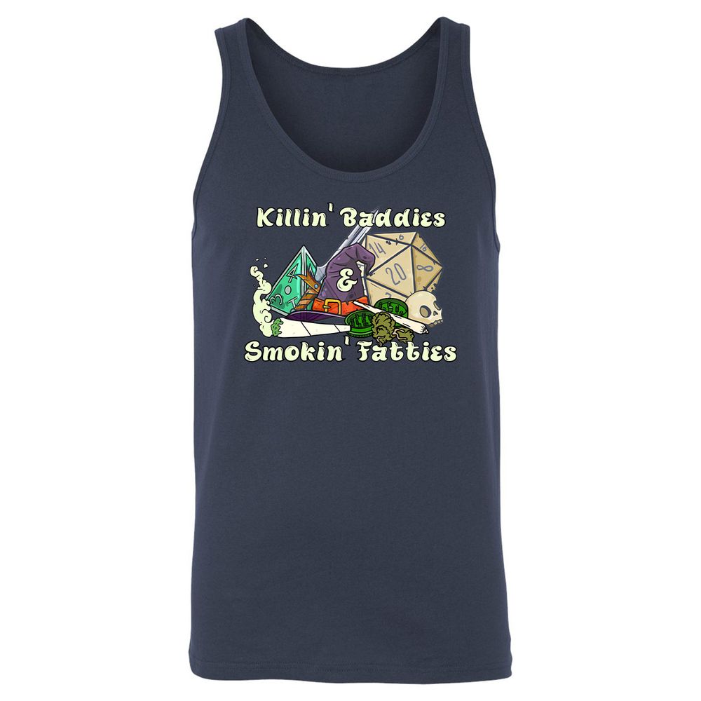 Killin' Baddies Smokin' Fatties Unisex Jersey Tank - Navy - 8