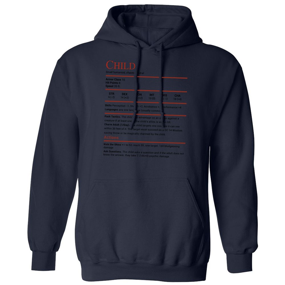 Child Stats Classic Unisex Hoodie - Navy - 8