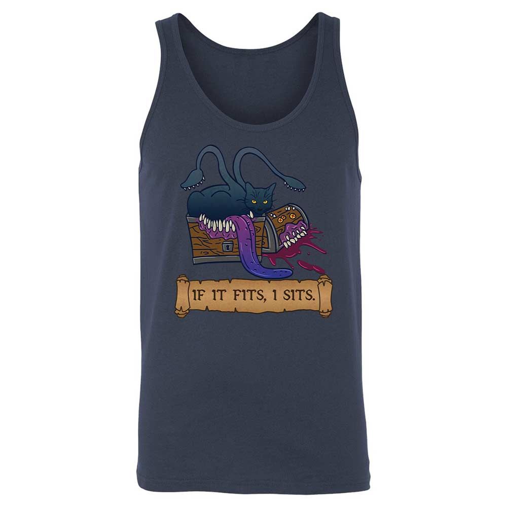 If It Fits I Sits Unisex Jersey Tank - Navy - 8