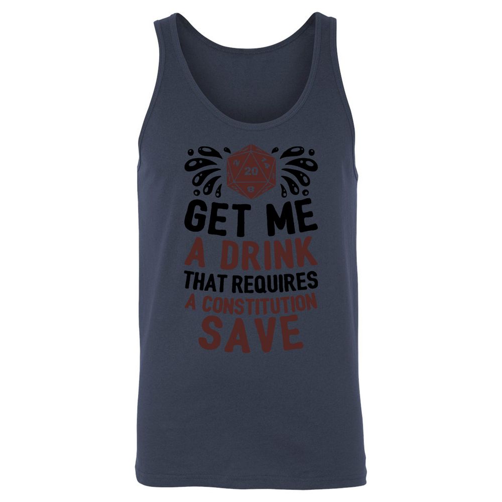 Get Me A Drink Unisex Jersey Tank - Navy - 8