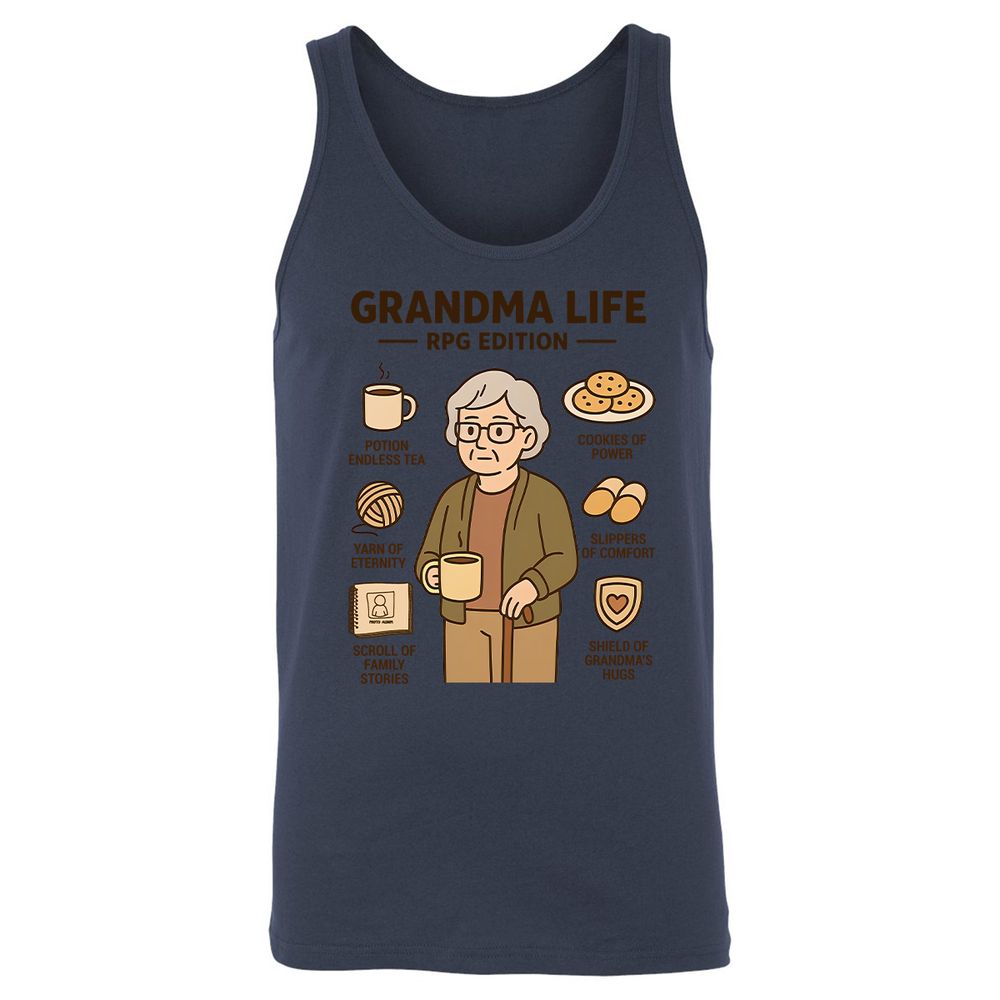 Grandma Life RPG Edition Unisex Jersey Tank - Navy - 8