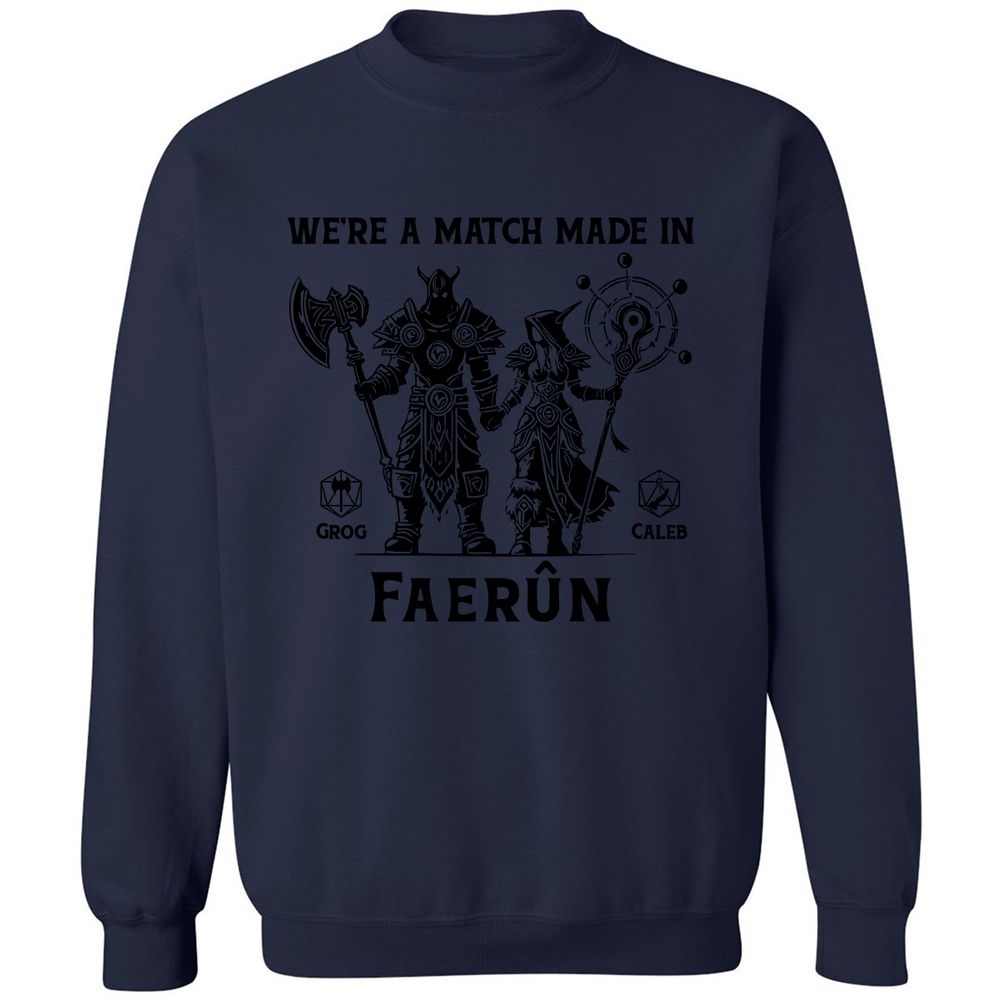 Custom DnD Class Couple Classic Unisex Sweatshirt - Navy - 8