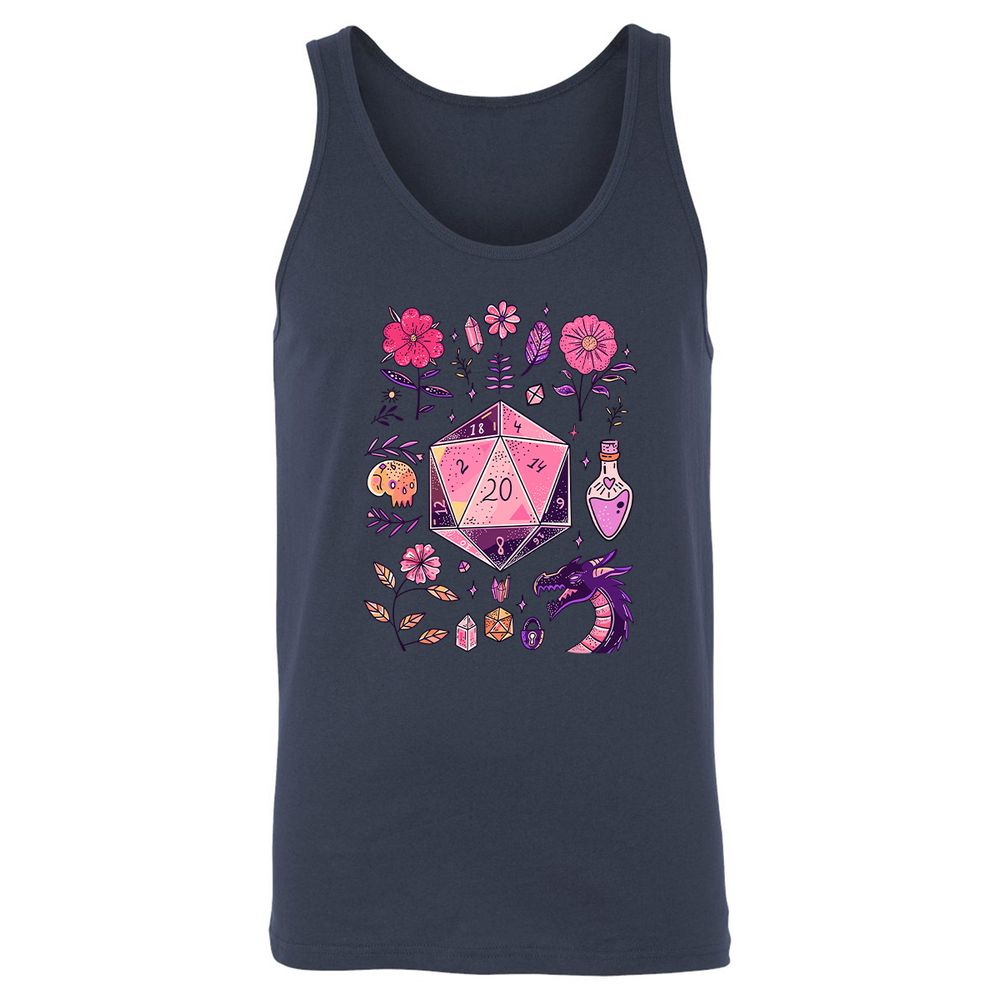 Mystic D20 Floral Dice Art - Navy - 8