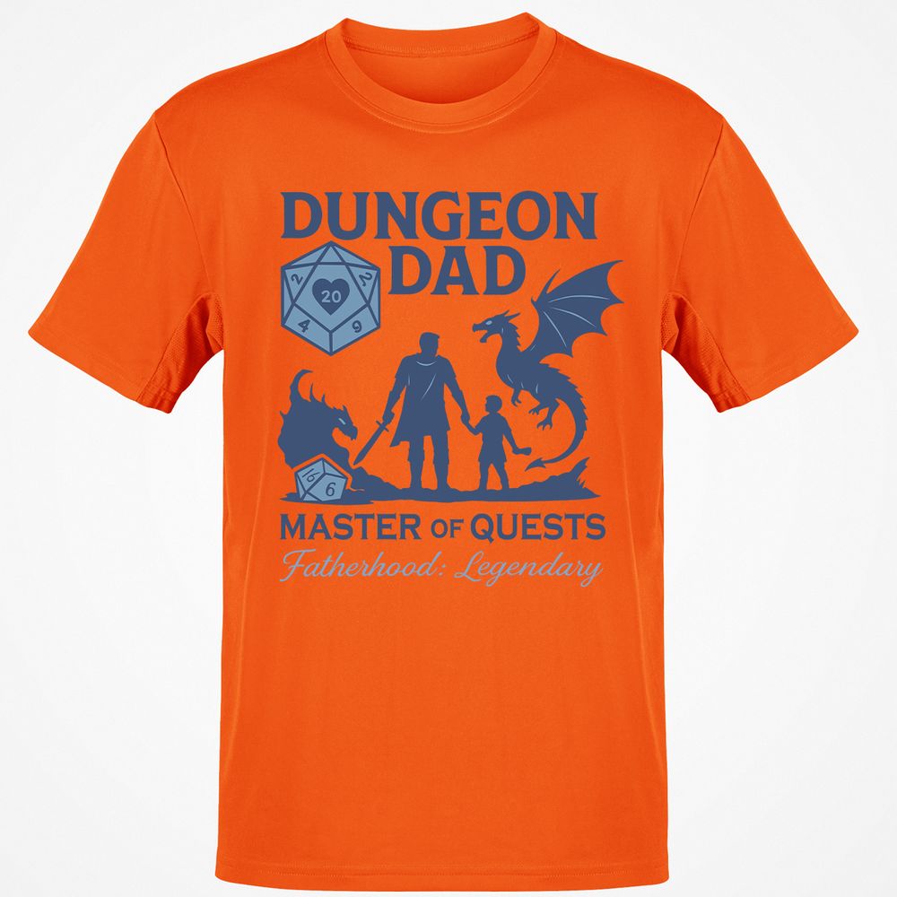 Dungeon Dad Master Of Quests Classic Unisex T-Shirt - Orange - 8