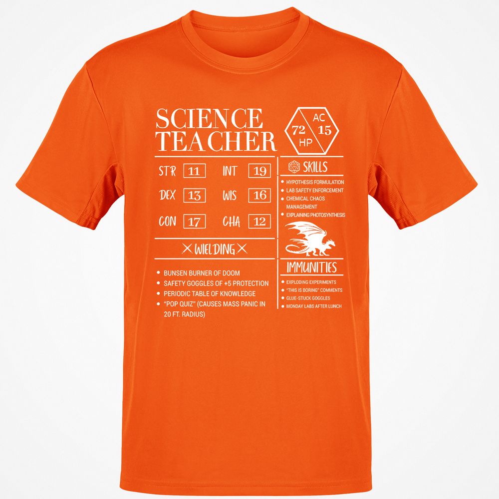 Science Teacher New Classic Unisex T-Shirt - Orange - 8