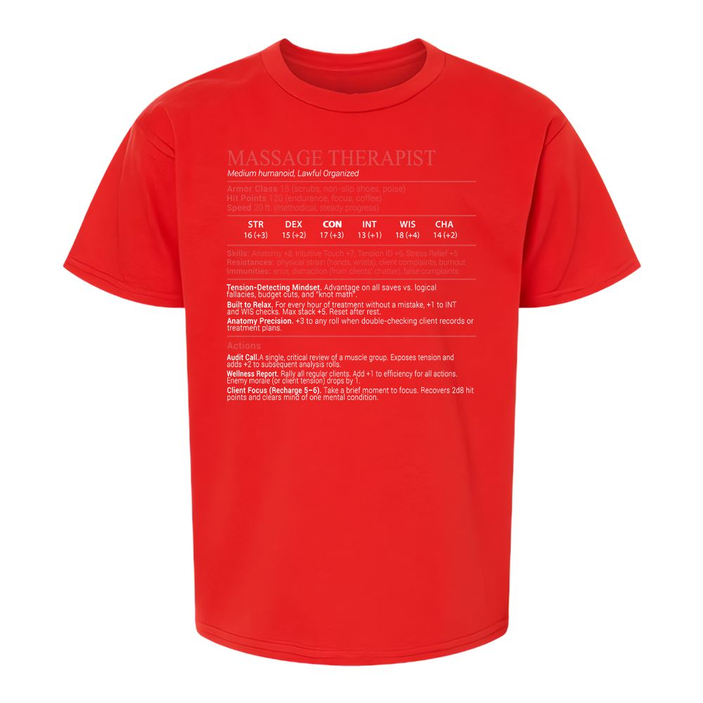 Massage Therapist Stats Block - Red - 8