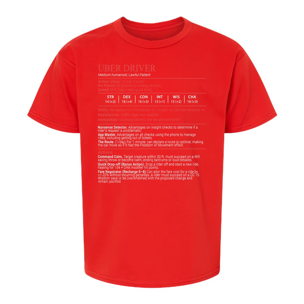 Uber Driver Stats Block Kids T-Shirt - Red - 8