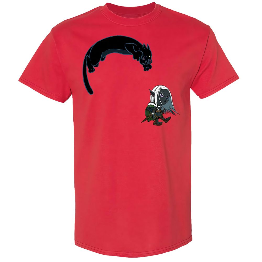 Drizzt and Guenhwyvar Classic Unisex T-Shirt - Red - 8