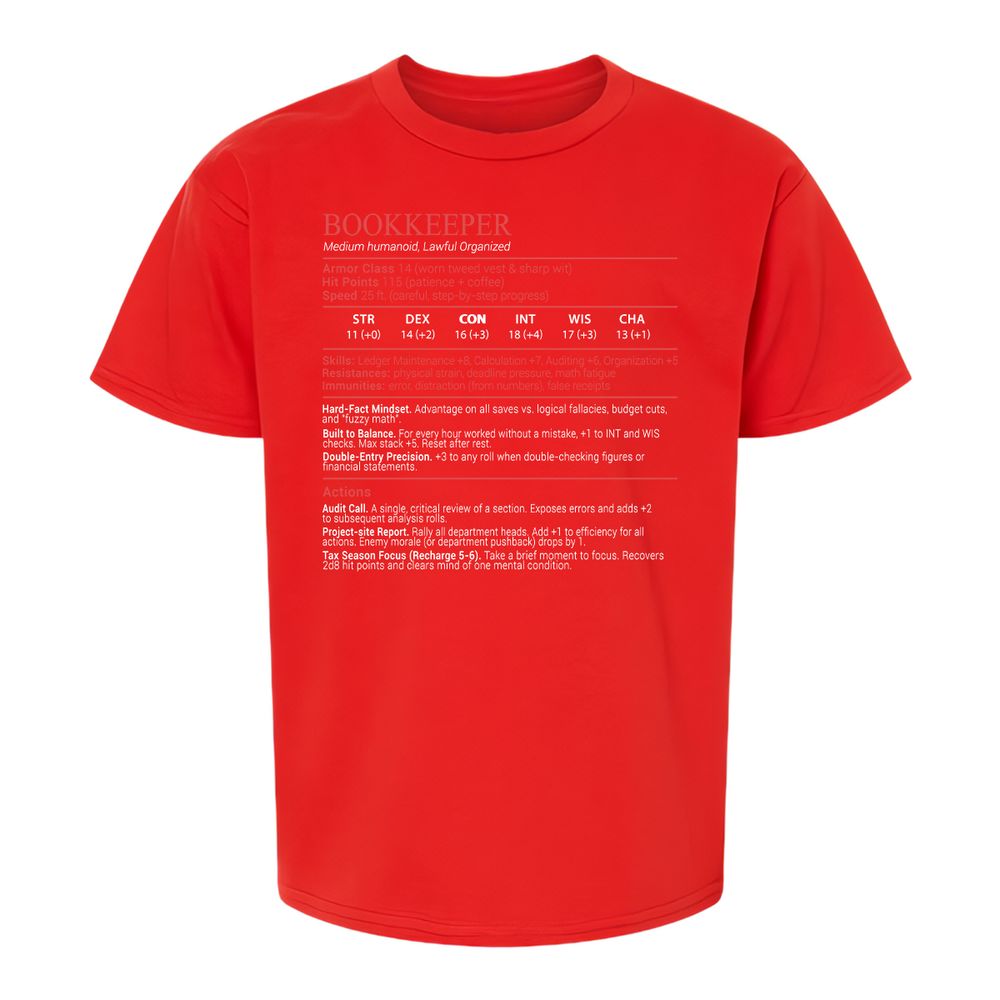 Bookkeepper Stats Block - Red - 8