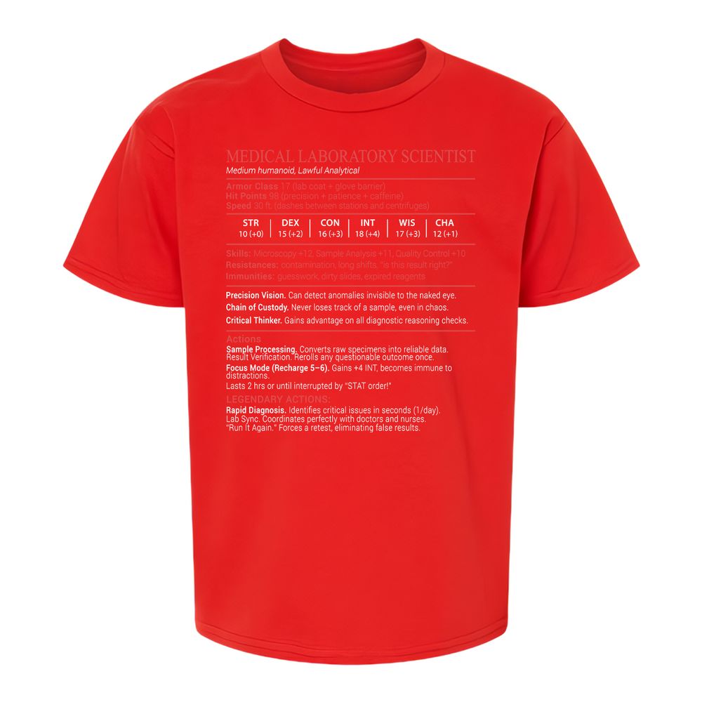 Medical Laboratory Scientist Stats Block - Red - 8