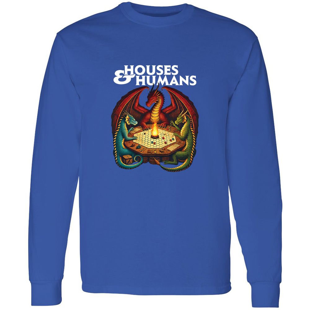 Houses & Humans Long Sleeve T-Shirt - Royal - 8