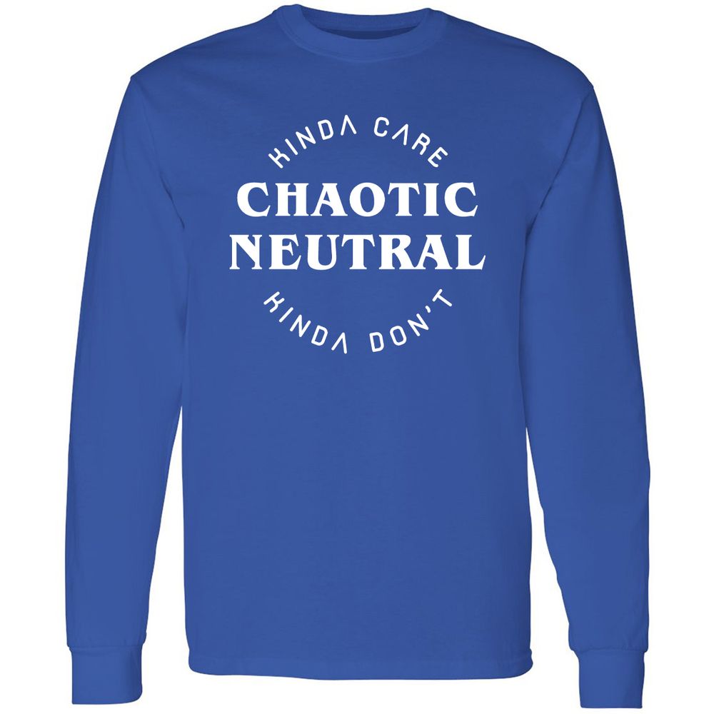 Chaotic Neutral Long Sleeve T-Shirt - Royal - 8