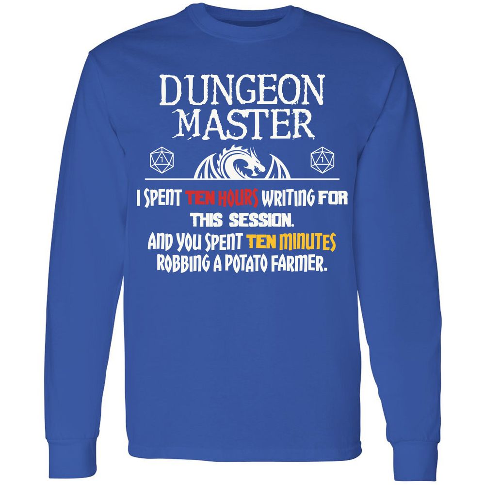 Dungeon Master Chaos Meme Long Sleeve T-Shirt - Royal - 8