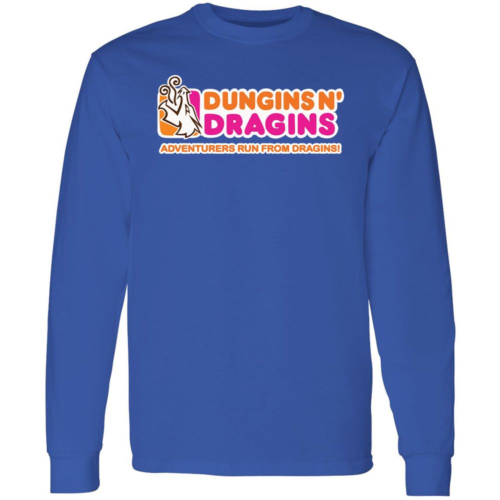 Dungins & Dragins Long Sleeve T-Shirt - Royal - 8
