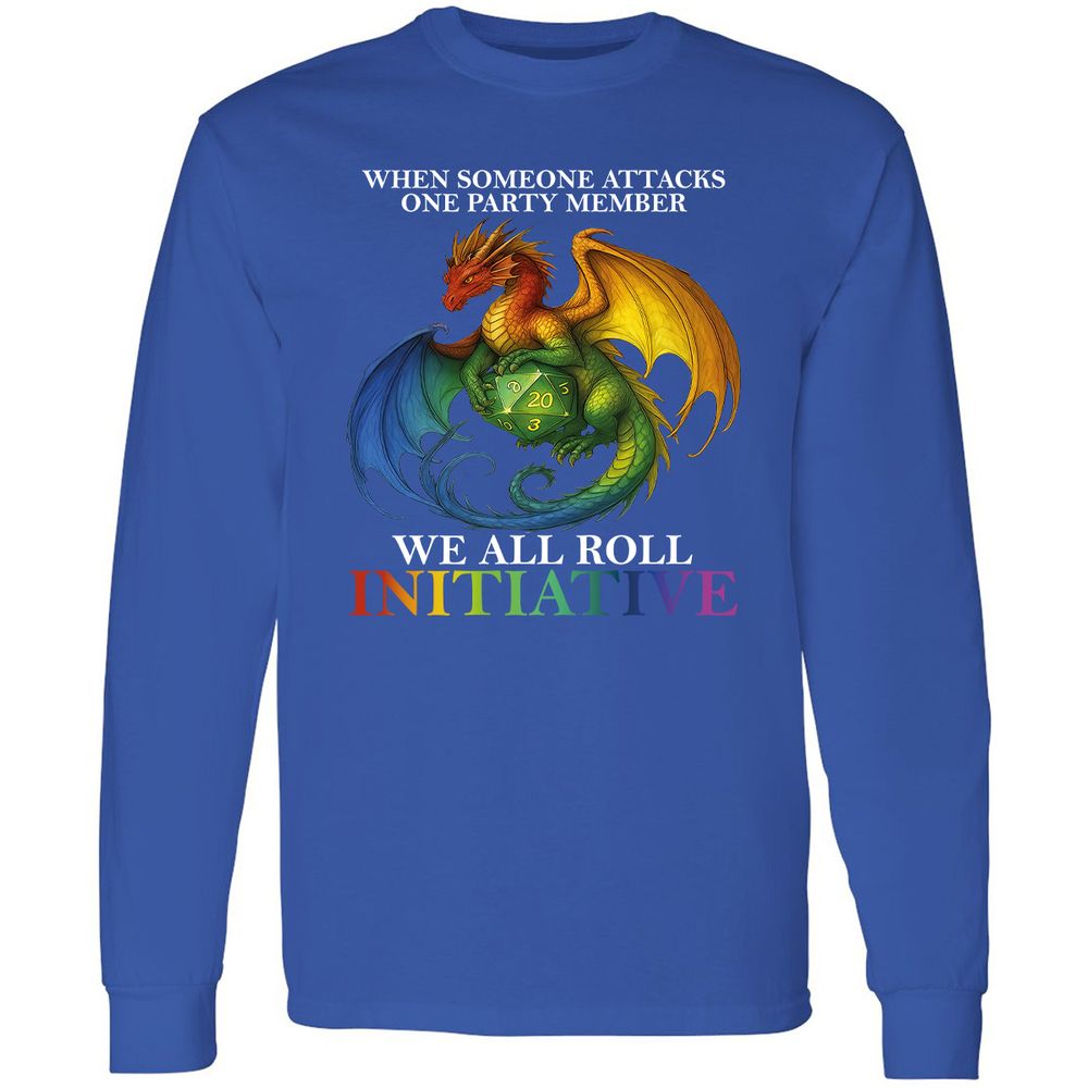 Dragon Roll For Initiative Long Sleeve T-Shirt - Royal - 8