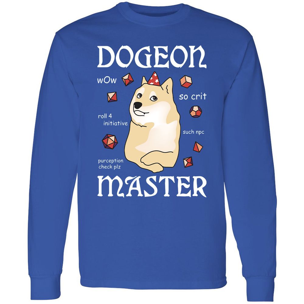 Dogeon Master Long Sleeve T-Shirt - Royal - 8