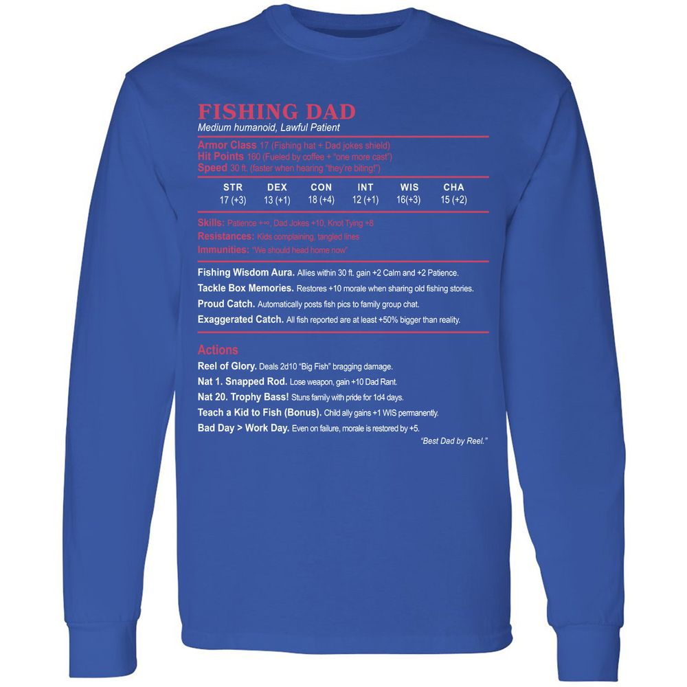FISHING DAD Long Sleeve T-Shirt - Royal - 8