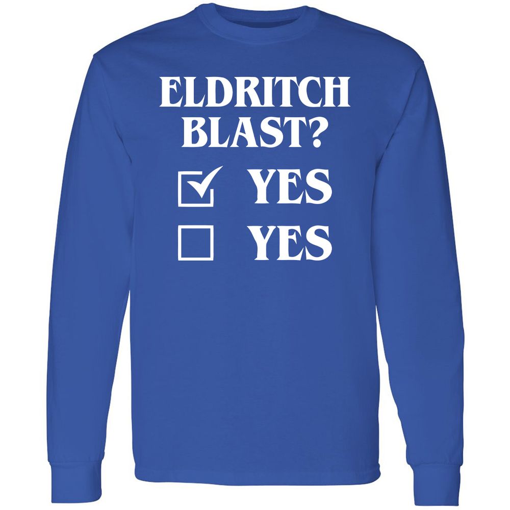 Eldritch Blast Yes Long Sleeve T-Shirt - Royal - 8