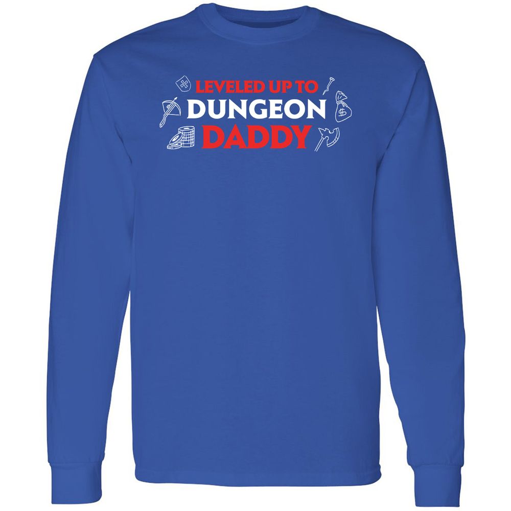 Leveled Up To Dungeon Daddy Long Sleeve T-Shirt - Royal - 8