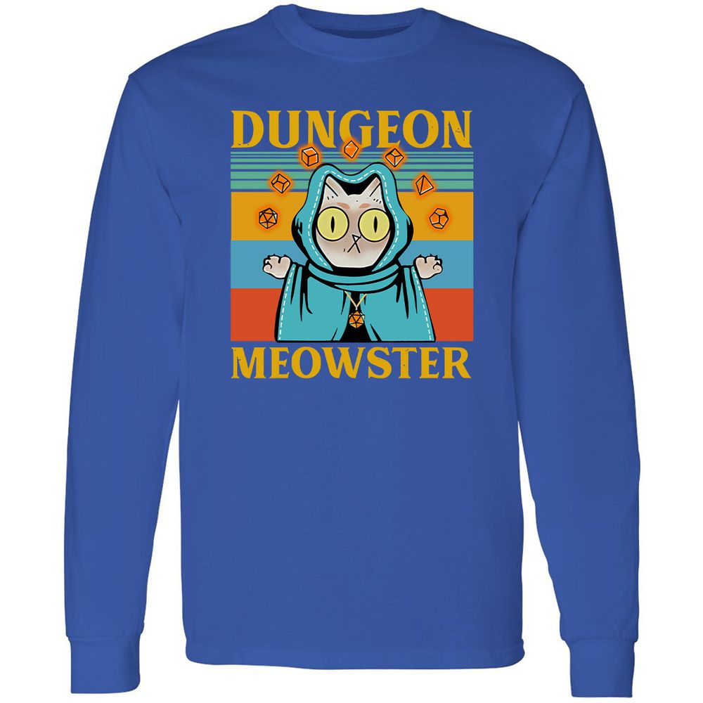 Dungeon Meowster Long Sleeve T-Shirt - Royal - 8