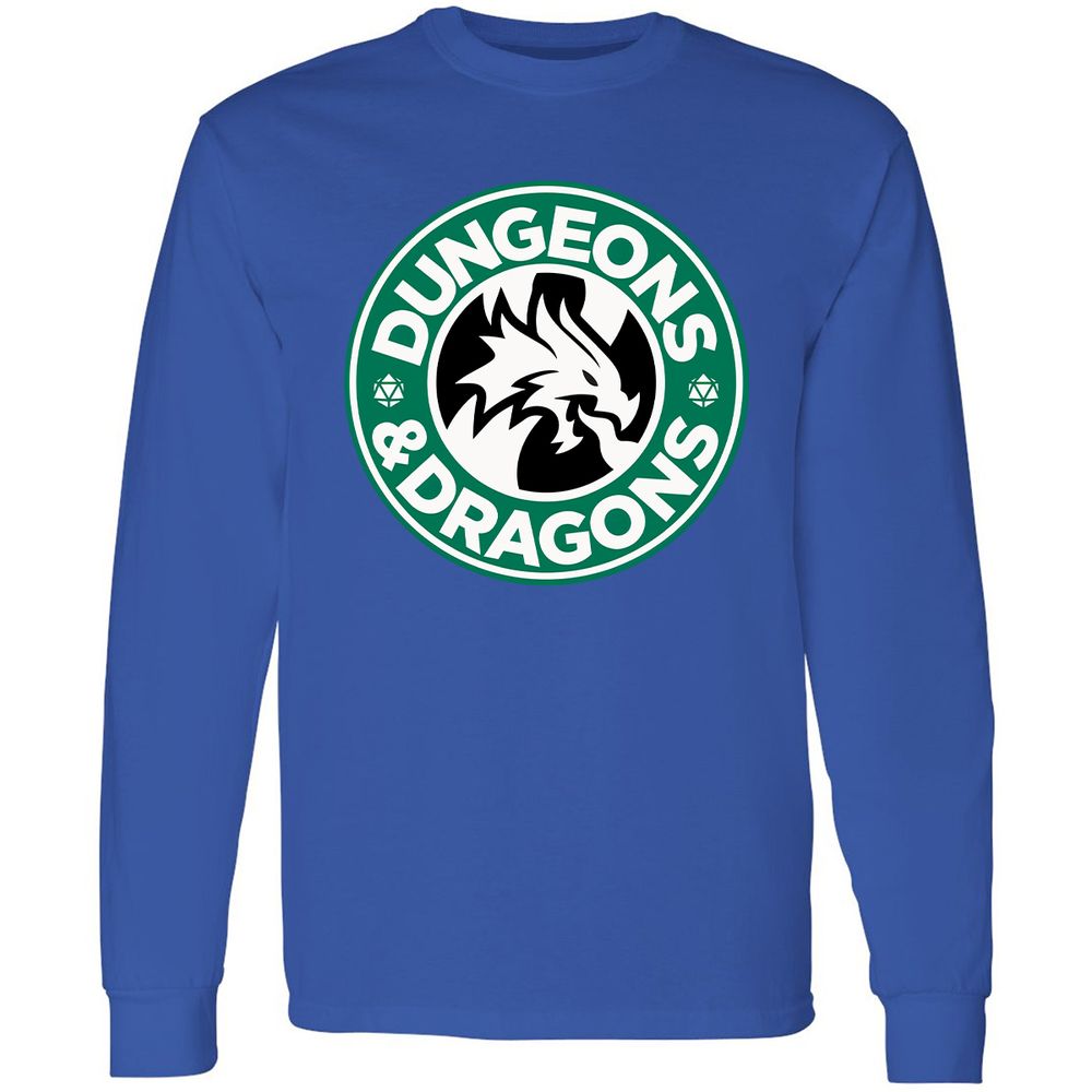 D&D Coffee Long Sleeve T-Shirt - Royal - 8
