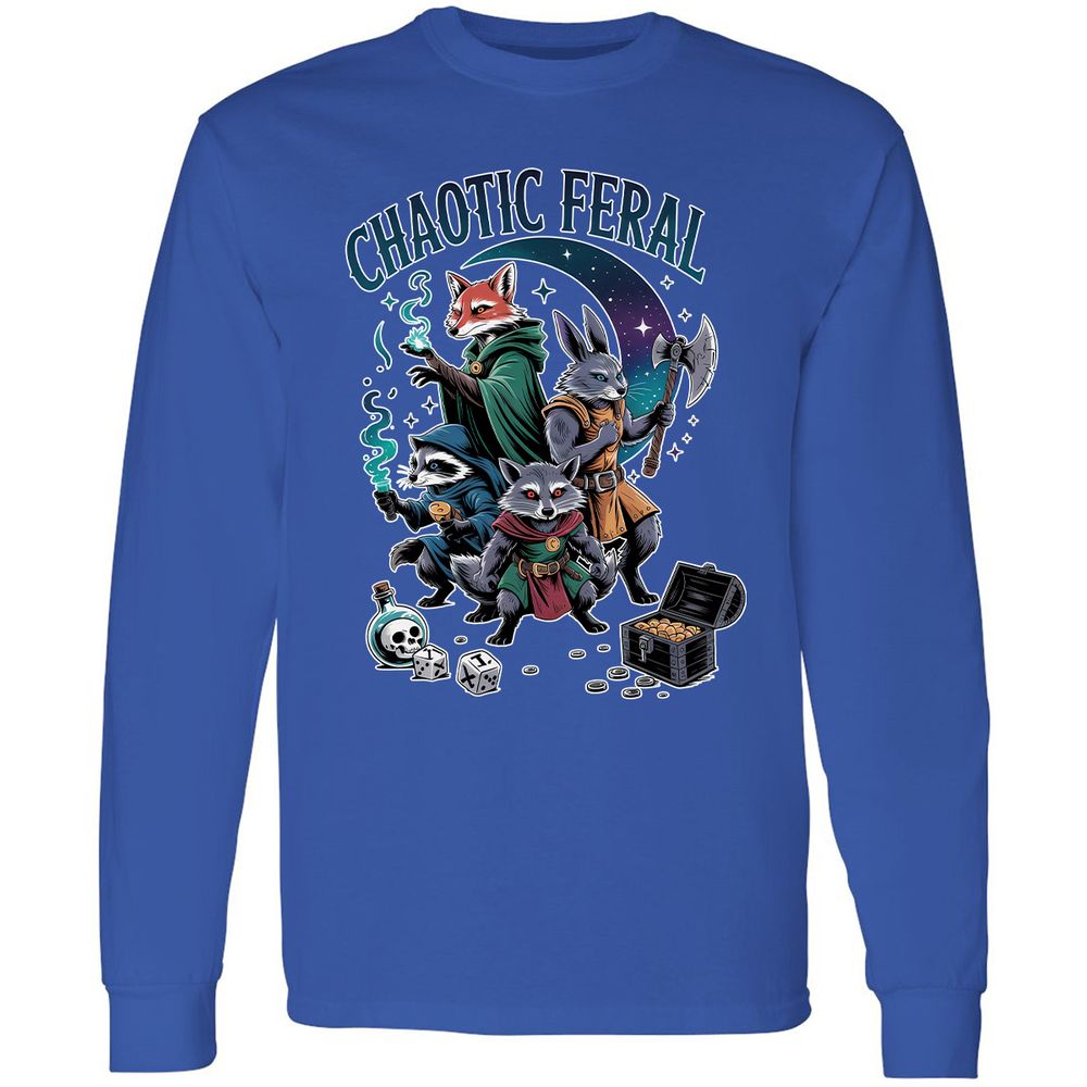 Chaotic Feral Long Sleeve T-Shirt - Royal - 8