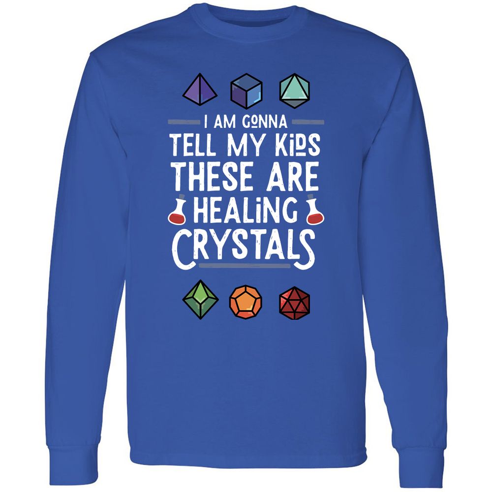 Healing Crystals Long Sleeve T-Shirt - Royal - 8