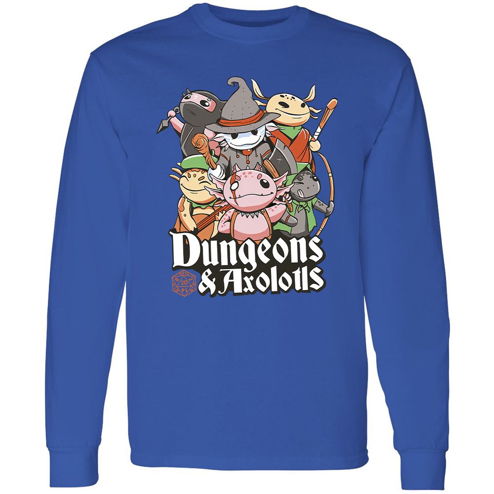 Dungeons And Axolotls Long Sleeve T-Shirt - Royal - 8