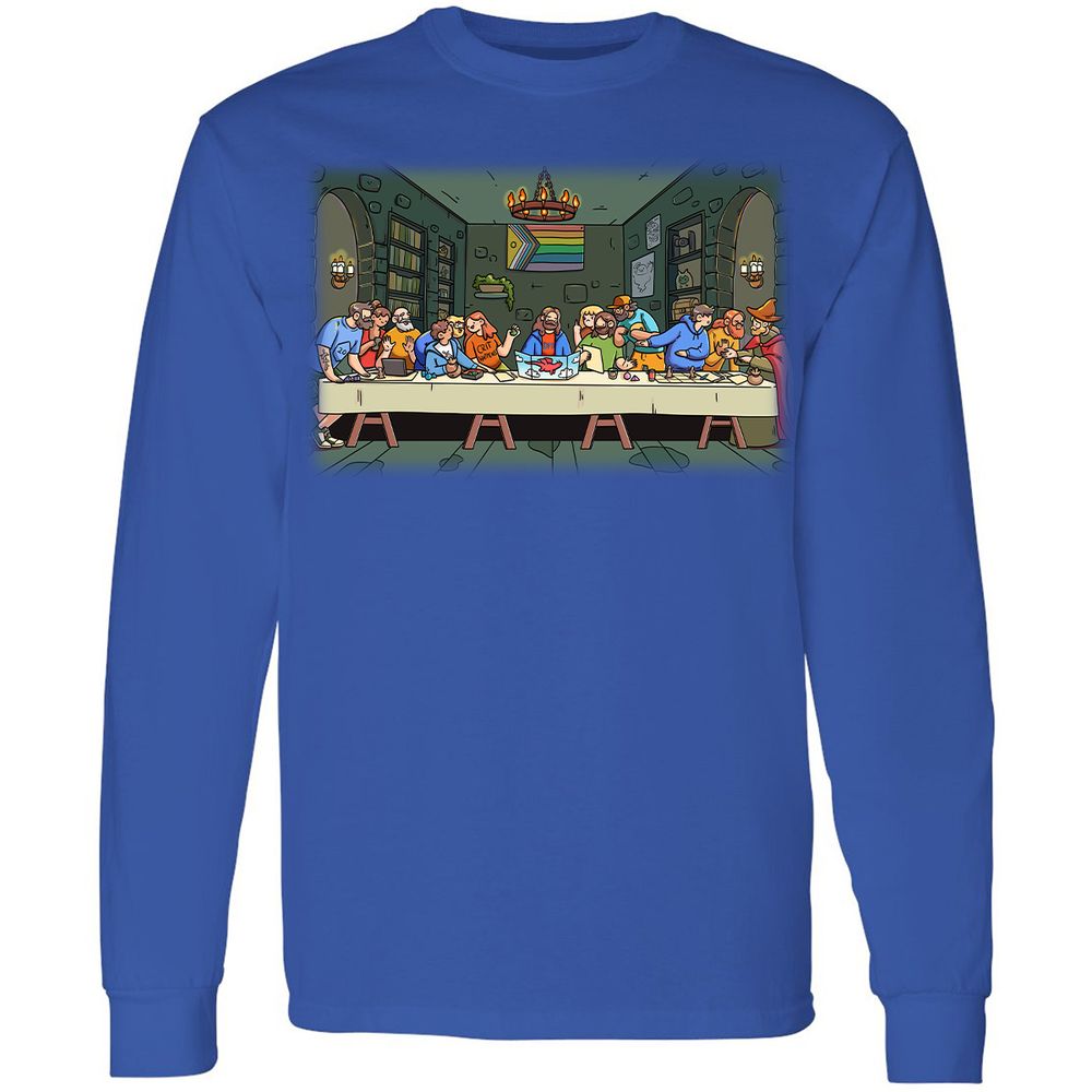 DnD Characters Pride Themed The Last Supper Shirt Long Sleeve T-Shirt - Royal - 8