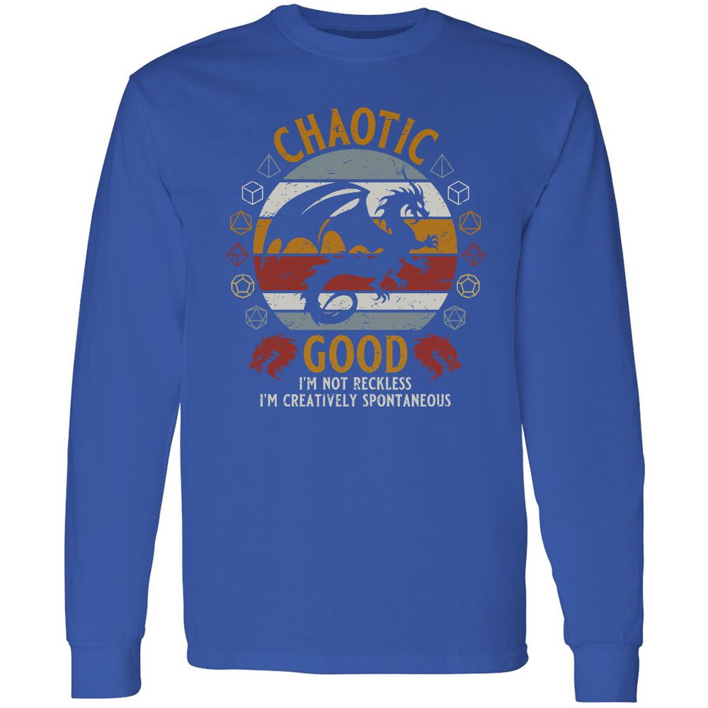 Chaotic Good Long Sleeve T-Shirt - Royal - 8