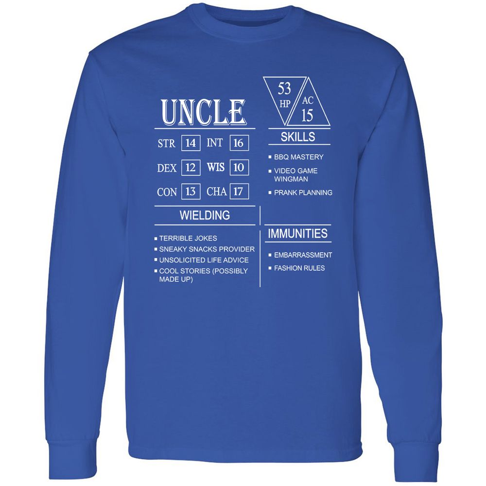 Uncle Stats Long Sleeve T-Shirt - Royal - 8