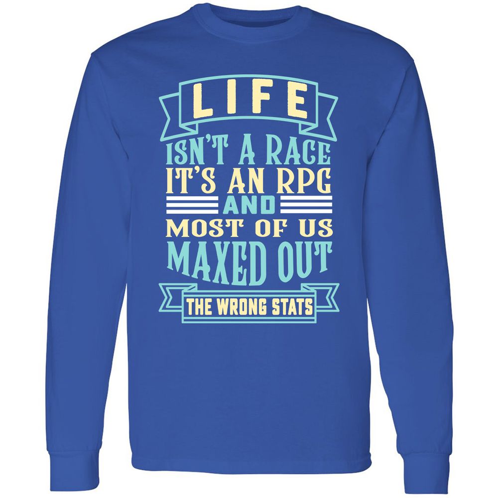 Life Is A RPG Long Sleeve T-Shirt - Royal - 8