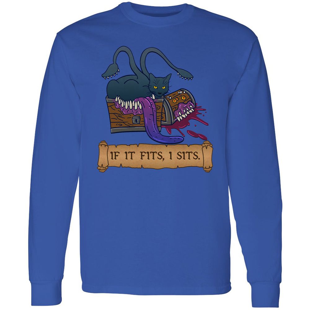 If It Fits I Sits Long Sleeve T-Shirt - Royal - 8