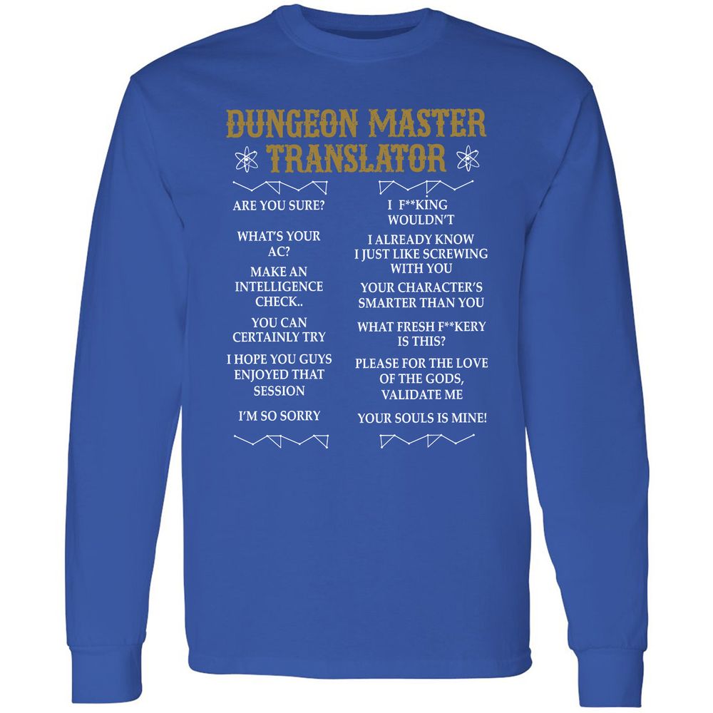 Dungeon Master Translator Long Sleeve T-Shirt - Royal - 8